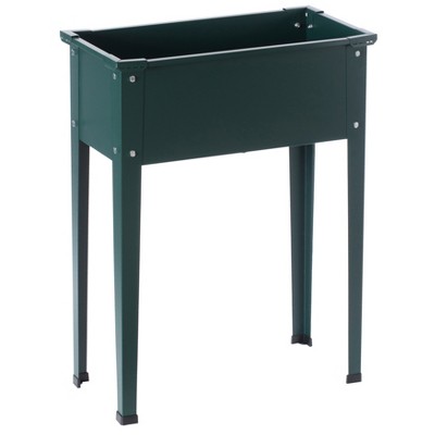 Gardenised Green Freestanding Raised Garden Bed Rectangular Flower Planter