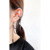 Black Spike Asymmetric Threader Earrings: No-Pierce Cuff Chain Dangle, Punk Jewelry for Women & Men - 3 of 4