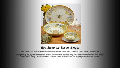 Certified International Bee Sweet 11 Melamine Dinner Plate, Set of 6, Multicolor