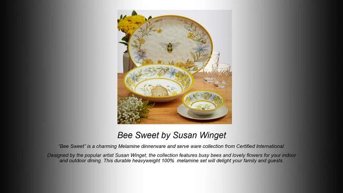 Set of 6 Bee Sweet Dinner Plates - Certified International, 2 of 5, play video