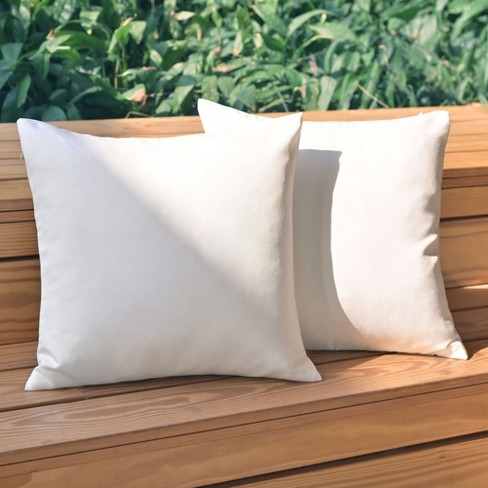 Piccocasa Zipper Closure Cushion Decorative Square Throw Pillow Covers 2  Pcs 18 X 18 Inch White : Target