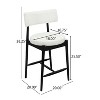 PAGED Bar Chairs Set of 2, Mid Century Modern Counter Stools with Wood Frame, Upholstered Dining Chairs for Home Pub - 2 of 4