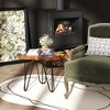 Tangkula 21" Teak Wood End Table Outdoor Epoxy Resin Side Table w/ Irregular Tabletop - 2 of 4