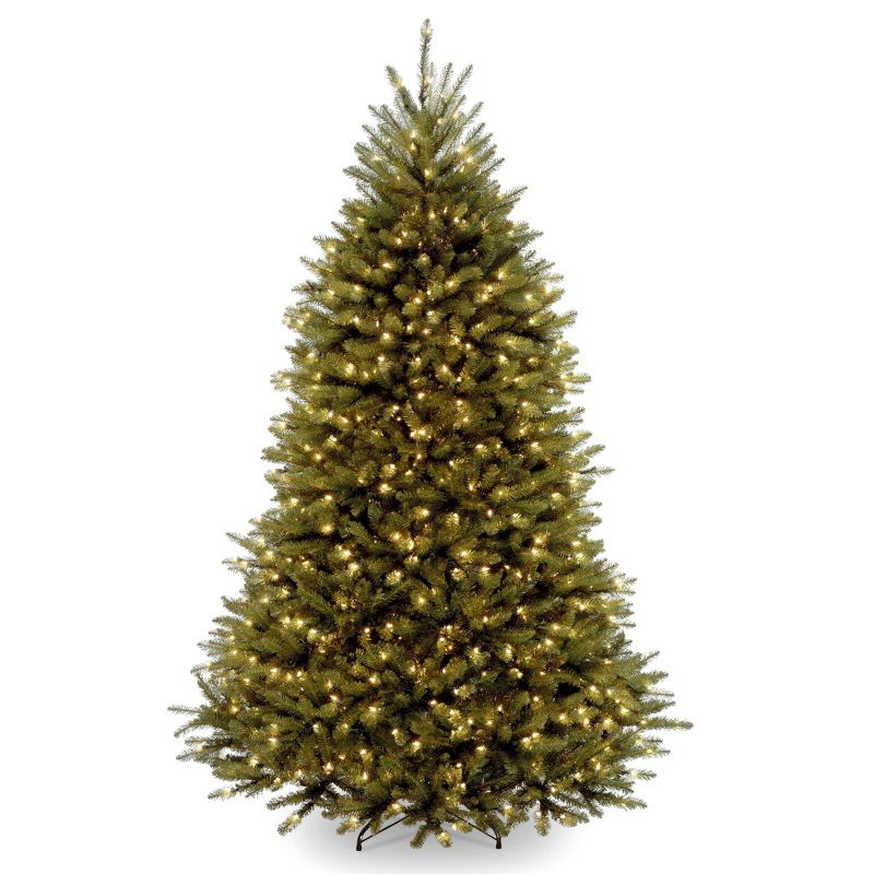 6ft National Christmas Tree Company Pre-Lit Dunhill Fir Artificial Christmas Tree with 600 Clear Lights, 1 of 4