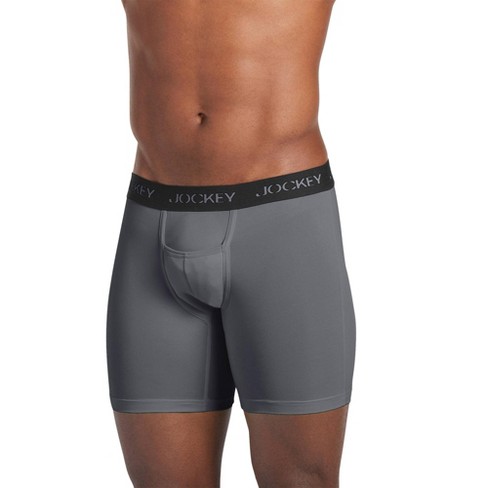 Jockey Men's Underwear Sport Microfiber 7 Boxer Brief, Grey Heather, S at   Men's Clothing store