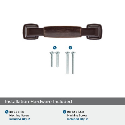 Oil-Rubbed Bronze 3 inch Bar Cabinet Pull with Mounting Hardware