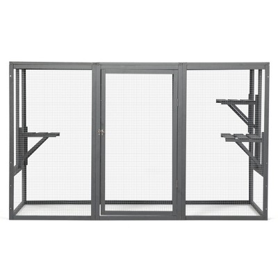 FURNIinspire Pet Crates and Houses, Cat Cage, Perfect Size for Small Cats, Gray, 72.1"*31.7"*44.6"