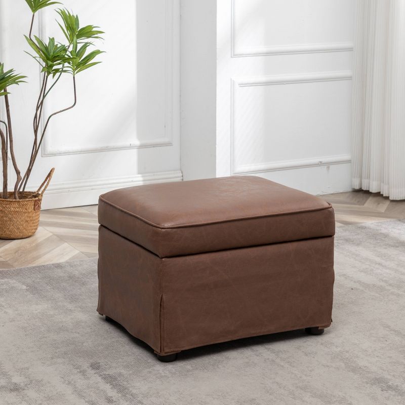 24" Wide Rectangle Storage Ottoman - WOVENBYRD, 1 of 11