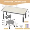 Whizmax Kids Table and Chair Set 120*60 CM, Height Adjustable Toddler Table and 6 Chairs Set for Ages 2-10, Graffiti Desktop, Non-Slip Legs,Gray - 4 of 4