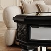 Kumasinova 48" Silver Mirrored Coffee Table,Vintage Carved Wooden Center Table for Living Room,Rectangular Glass Tea Table,MDF Frame,Natural - 4 of 4