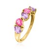 Ross-Simons 0.80 ct. t.w. Amethyst and .70 ct. t.w. Pink Topaz Ring in 18kt Gold Over Sterling - 3 of 4