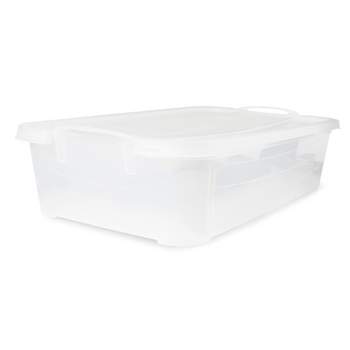 Hefty 72-Quart HIRISE Clear Storage Container with Divider, Smoke