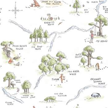 Winnie The Pooh 100 Acre Wood Map Peel And Stick Kids' Wallpaper - RoomMates