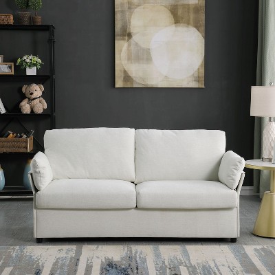 2-Seater Chenille Fabric Sofa with Thick Cushions,  Loveseat for Small Space, Living Room, Bedroom, Indoor Furniture - The Pop Home