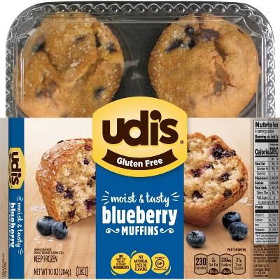 Udi's Gluten Free Blueberry Frozen Muffins - 10oz /4ct