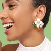 SOHI Women's Black Flower Garden Stud Earrings - 3 of 3