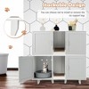 Tangkula Cat Litter Box Enclosure Hidden Cat Washroom w/ 2 Doors Grey - 4 of 4