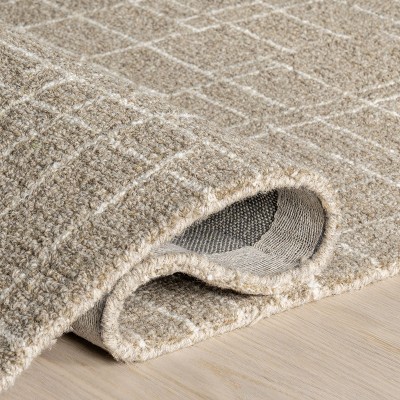 Tiera 4' x 6' Checkered Wool Area Rug in Neutral Tones