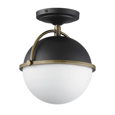 Maxim Lighting Duke 1 - Light Semi-Flush Mount in  Black/Weathered Brass