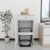 GlasFlength Decorative Storage Cabinets Accent Cabinet Stand Cabinet with Doors Drawers Freestanding Cabinet for Room, White, 20.86"*18.89"*39.37" - 3 of 4