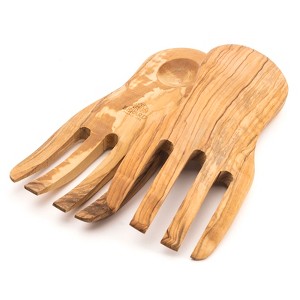 Berard Olive Wood Salad Serving Hands, 2 Piece Set - 1 of 4