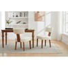 Grungis Linen Armless Kitchen Chair Set of 2,Upholstered Dining Chairs with Curved Backrest and Solid Wooden Legs for Dining Room,Kitchen - 2 of 4