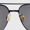 Anna-Kaci Women's Retro Square Aviator Sunglasses - Silver Frame with Black Lenses - 3 of 4