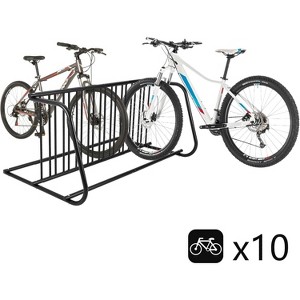Heavy Duty 10 Bike Floor Bike Rack,Commercial Floor Bike Rack Stand,Dual Sided,for Garages,Shops,Schools,Shopping Malls,Park - 1 of 4