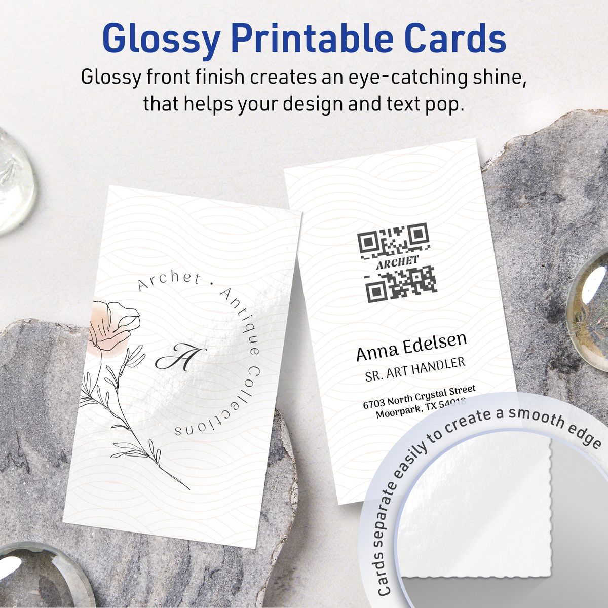 2" x 3-1/2" Rectangle, Glossy White Business Cards - thumbnail 2