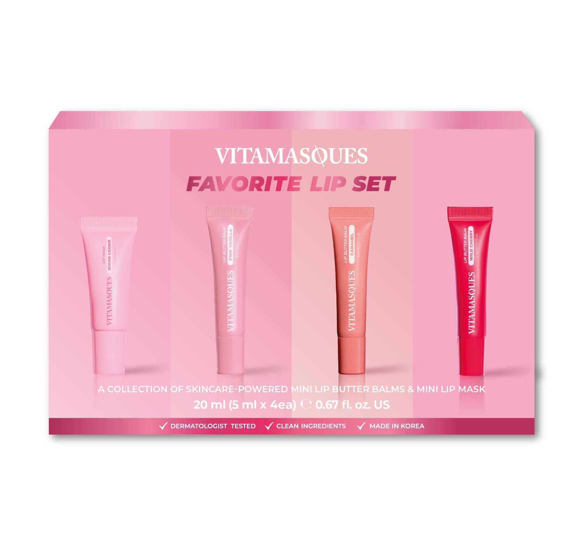 Vitamasques Stocking Stuffer Favorite Lip Gift Set - 4ct
