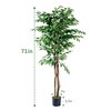 VECELO 71"/59" Artificial Olive Tree Potted Faux Green Plant Faux Olive Trees in Pot - 3 of 4