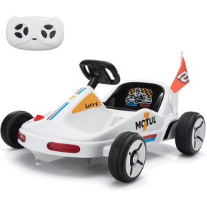 Sandinrayli Electric Go Kart for Kids, 12V Ride on Car Outdoor Pedal Race Toy - 1 of 1