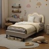 Twin Upholstered Bed Frame With Adjustable Headboard, Velvet Princess Platform Bed Frame for Kids/Girls, Wooden Slats Support£¬Easy Assembly - 4 of 4