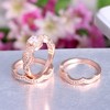 Rosey Wedding Ring Set for Women 3pc CZ Engagement Matching Bands Ginger Lyne Collection - 2 of 4