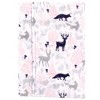 Hudson Baby Infant Girl Cotton Flannel Burp Cloths 4pk, Linocut Woodland Girl, One Size - 2 of 3