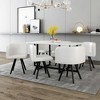 NicBex 7 Pieces Dining Table Set for 4-6,Modern 59 Inch Kitchen Table and 6 PU Leather Chairs,Dining Room Table with Metal Base - 4 of 4