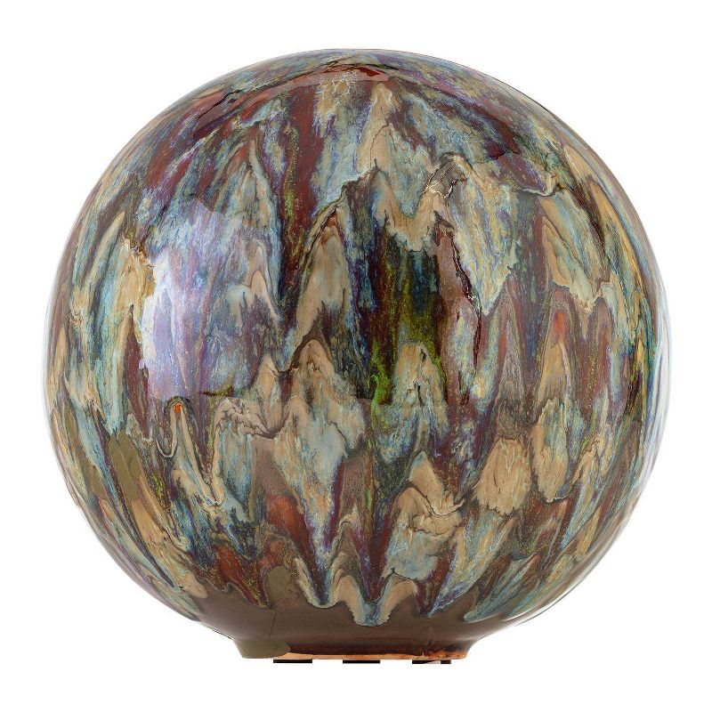 10&#34; Ceramic Gazing Globe Gray - Alpine Corporation, 1 of 5