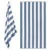White Classic 100% Cotton Cabana Striped Oversized Beach Towels - 4 of 4