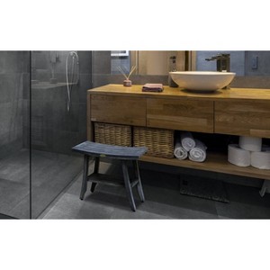 24" Satori GR162 Wide Teak Wood Shower Stool for Shaving Legs - CoastalVogue - 1 of 4