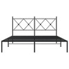 vidaXL Metal Bed Frame without Mattress with Headboard Black 59.1"x78.7" - 4 of 4
