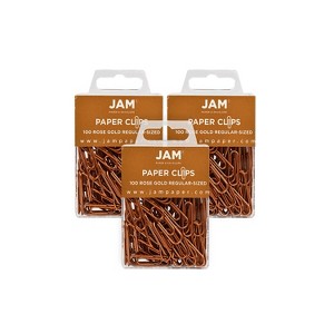 JAM Paper Colored Standard Paper Clips Small 1 Inch Rose Gold Paperclips 21832057B - 1 of 4