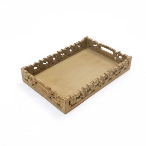 SEVOBAL Serving Platters Crafted Entertaining Board, Elegant Rustic Serving Tray for Charcuterie, Cheese and Gourmet Presentations, Brown, 16"*12"*3" - 1 of 4