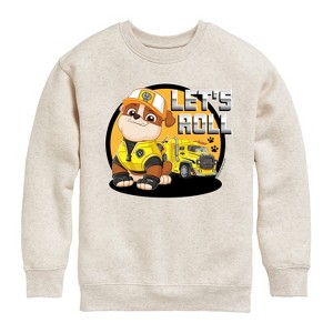 Boys' - Paw Patrol - Let's Roll Rubble Graphic Long Sleeve Fleece Sweatshirt - 1 of 4