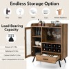 Tangkula Liquor Bar Cabinet Storage Buffet Sideboard Credenza w/ Rack & Glass Holder - 4 of 4