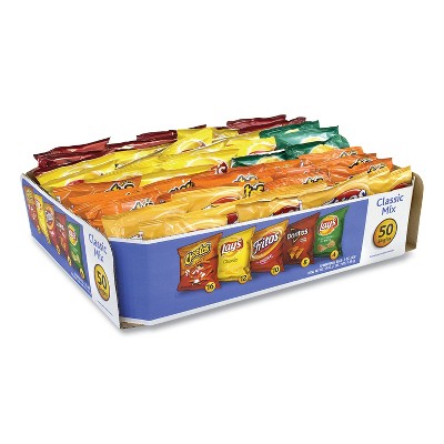 Frito-Lay Potato Chips Bags Variety Pack, Assorted Flavors - Case of 50 - 1 oz