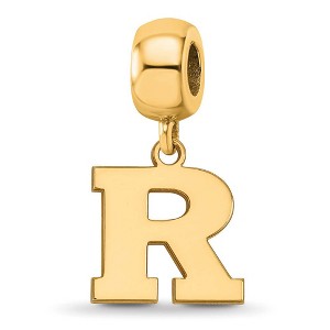 Black Bow Jewelry 14k Yellow Gold Plated Sterling Silver Rutgers Scarlet Knights NCAA Bead Charm - 1 of 4