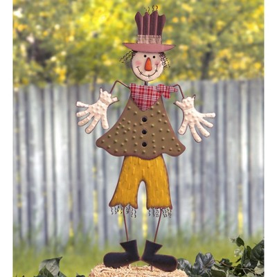 Lakeside Silly Scarecrow Garden Stake - Halloween Yard Decoration