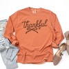 Thankful Coquette Distressed - Womens Garment Dyed Long Sleeve - 3 of 3