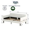 NicBex Twin Size Boucle/Velvet Upholstered Daybed with Ribbed Tufted Backrest for Bedroom,Living Room,Apartment,Ivory - 3 of 4