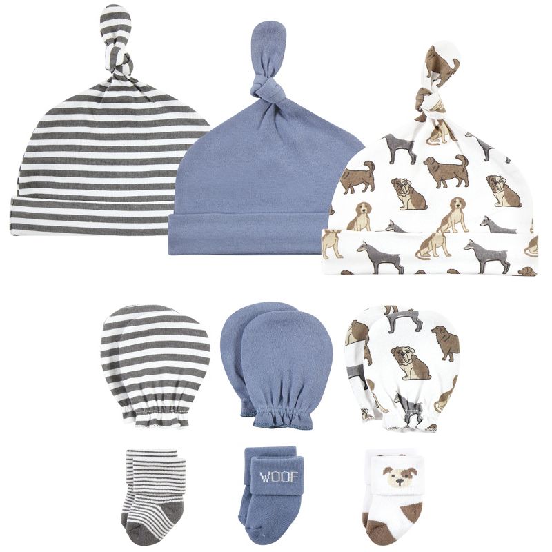 Hudson Baby Infant Boy Caps, Mittens and Socks Set, Dog, 0-6 Months, 1 of 6